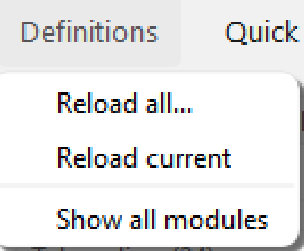 Menu Definitions