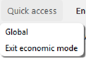 Menu Quick access